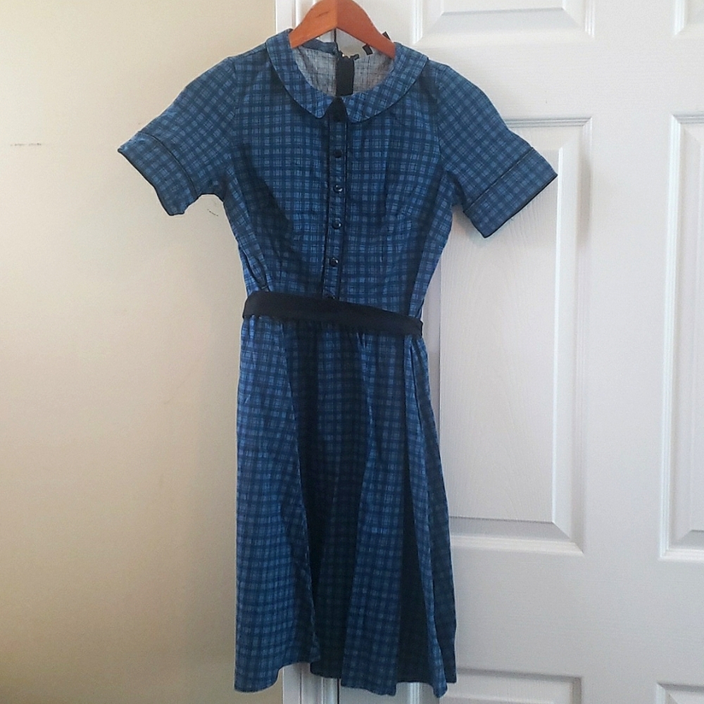 Brand new Blue Plaid Dress by Retrolicious Small